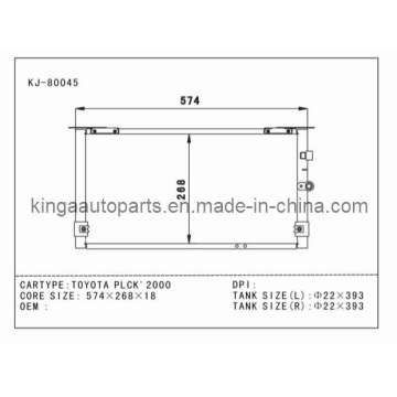 Condensador automático de rendimiento para Toyota Plck&#39;2000